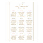Simple Antique Gold Monogram Wedding Seating Chart