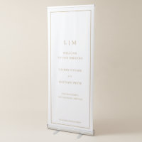 Simple Antique Gold Monogram Wedding Welcome Sign