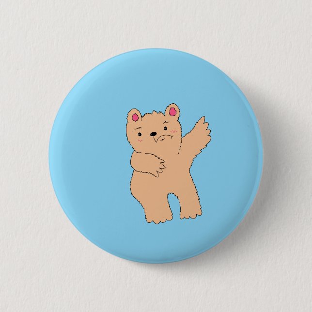 Simple Anxious Bear Button (Front)