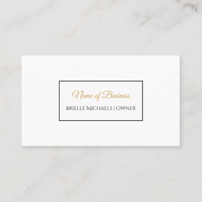 Simple Any Purpose Elegant Black and Gold Business Card (Front)