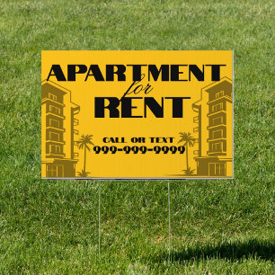 Simple Apartment For Rent Sign with Phone Number