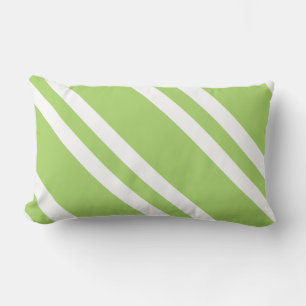 Simple Apple Green Stripes Lumbar Pillow