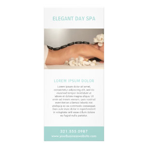 Simple Aqua Elegant Spa Rack Card