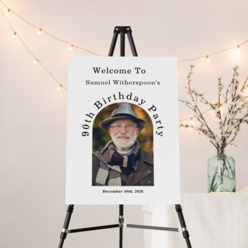 Simple Arch 90th Birthday Party Welcome Sign