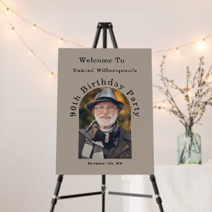 Simple Arch 90th Birthday Party Welcome Sign