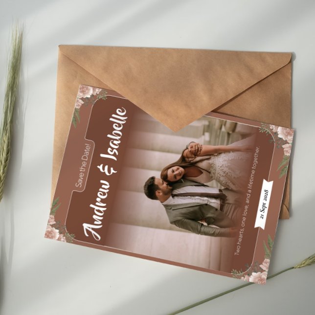 Simple Arch Boho Sage Save the Date Card (Creator Uploaded)