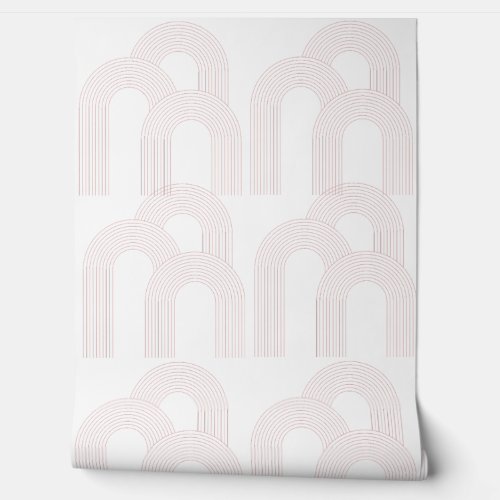 Simple Arch Design White and Pink  Wallpaper