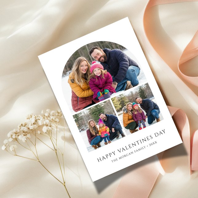 Simple Arch Family Photo With Kids Valentines Card (Creator Uploaded)