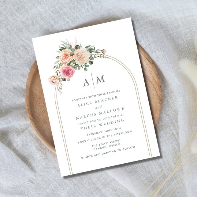 Simple Arch Floral Garden Wedding  Invitation (Creator Uploaded)