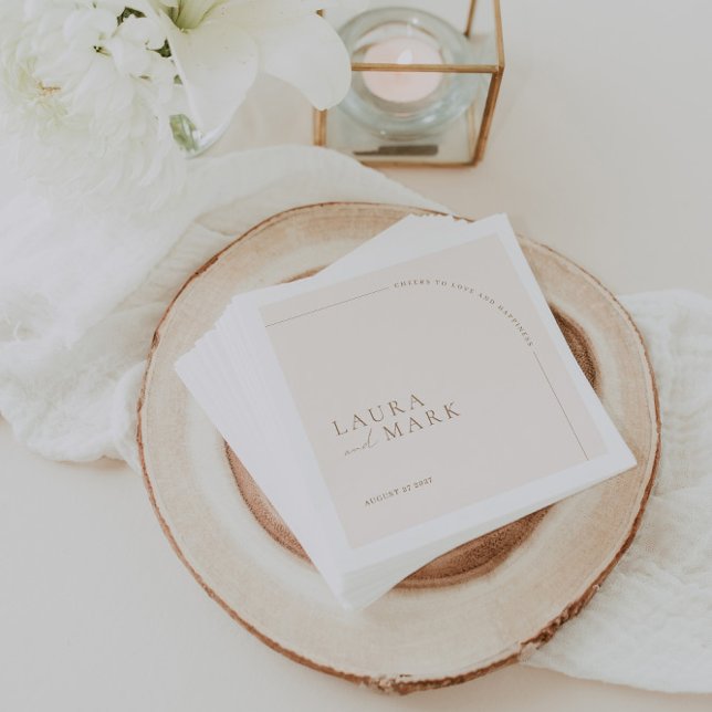 Simple Arch Minimalist Cheers Script Wedding Napkins (Creator Uploaded)