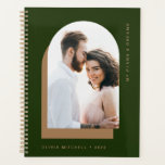 Simple Arch | Modern Forest Green with Photo Planner<br><div class="desc">This simple and boho planner features your photo in a modern arch shape on a forest green background,  with another neutral tan arch as an accent.</div>