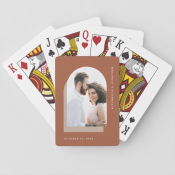 Simple Arch | Modern Terracotta With Photo Playing Cards by christine592 at Zazzle