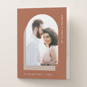 Simple Arch Modern Terracotta with Photo Pocket Folder