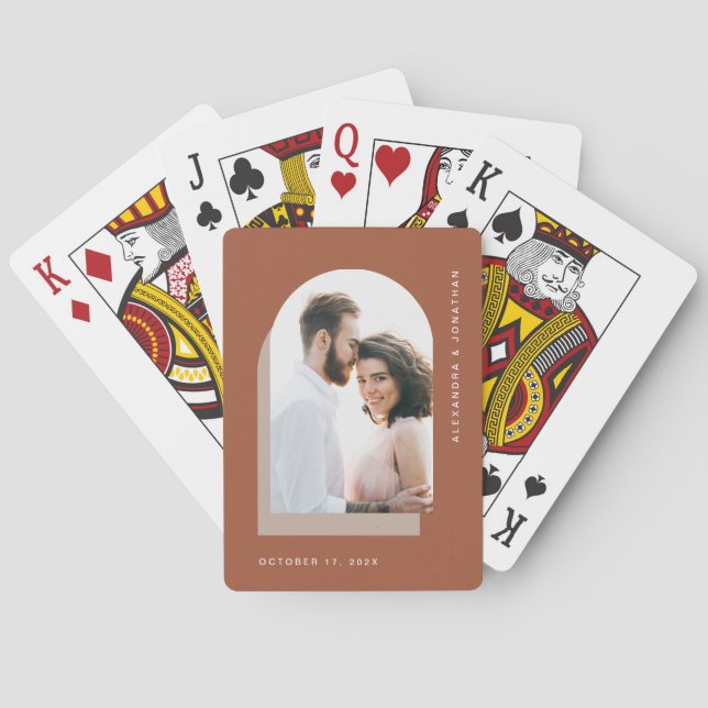 Simple Arch | Modern Terracotta with Photo Poker Cards (Back)