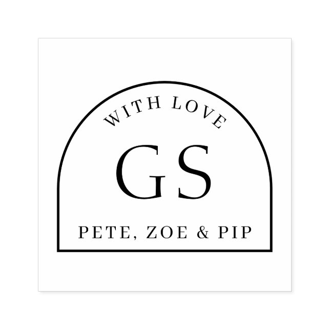 Simple Arch Monogram Gift  Rubber Stamp (Imprint)