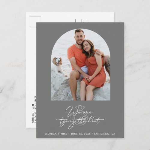 Simple Arch Photo Budget Wedding Save the Date Announcement Postcard