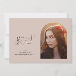 Simple Arch Photo Faded Blush Graduation Party Invitation