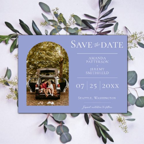 Simple Arch Photo  Periwinkle Save the Date