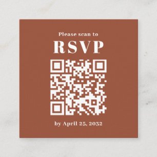 Simple arch photo QR Code terracotta RSVP Enclosure Card