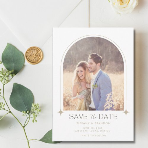 Simple Arch Photo Wedding Save The Date