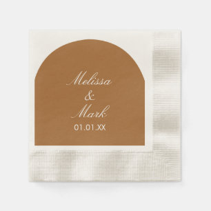 Simple Arch Terracotta Shape Monogram Napkins