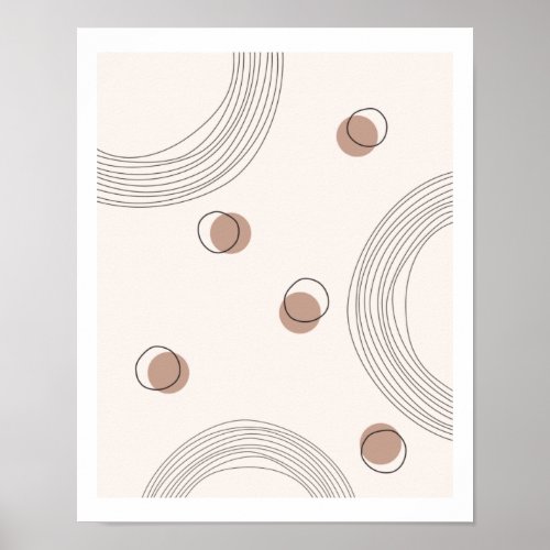 Simple Arches Modern Geometric Neutral Line Art Poster