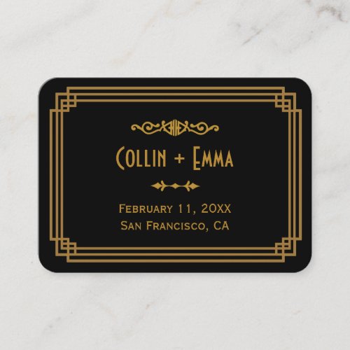 Art Deco Wedding Place Cards Business Card