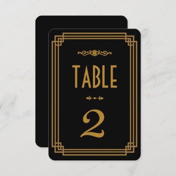 Simple Art Deco Black Wedding Table Numbers by RenImasa at Zazzle