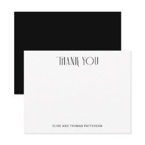 Simple Art Deco Typography Thank You Note Card