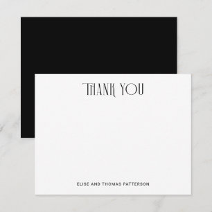 Simple Art Deco Typography Thank You Note Card