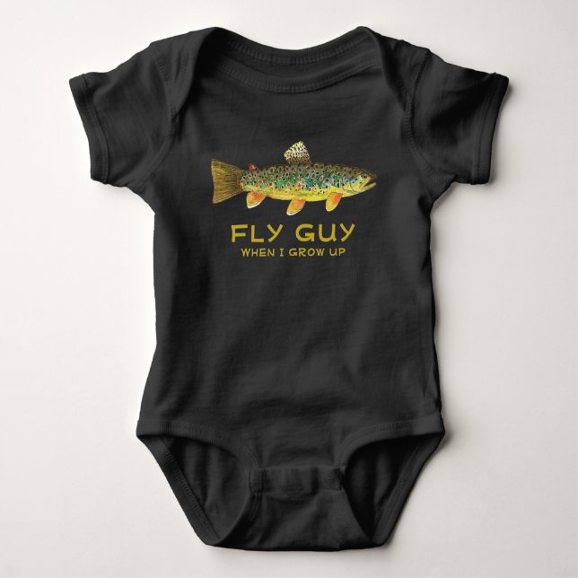 Simple Art of a Fly Fishing Reel Baby Bodysuit (Front)