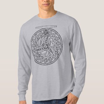 Simple Art Of A Fly Fishing Reel T-shirt by TroutWhiskers at Zazzle