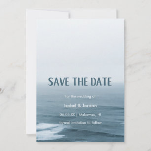 Simple Art Waves Beach Wedding Save the Date