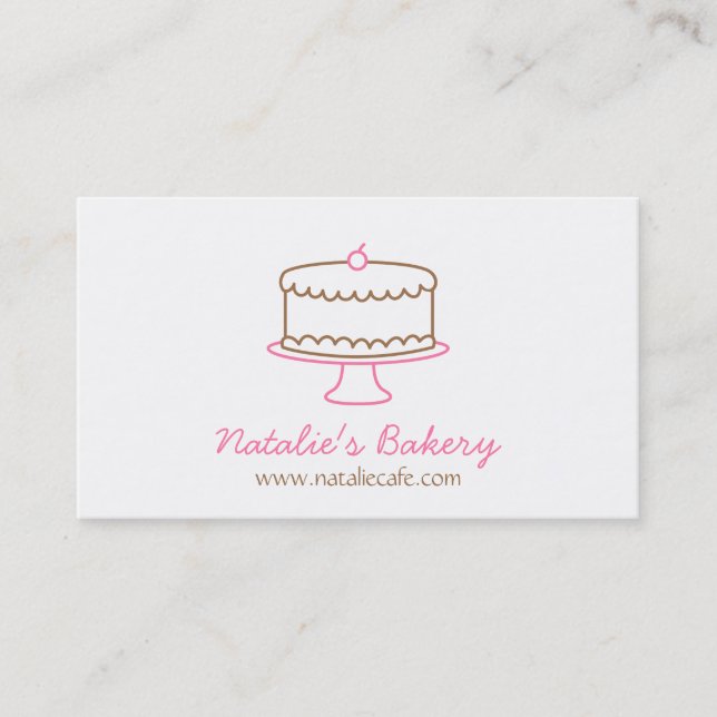 Simple Artisan Cake Doodle Bakery Business Cards (Front)