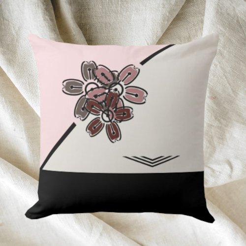 Simple Artistic Cherry Blossom Throw Pillow
