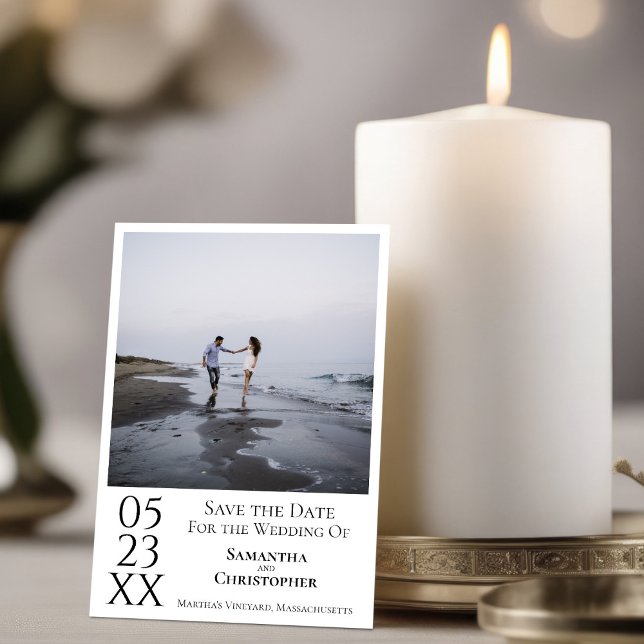 Simple Artistic Modern Minimalist Photo Wedding Save The Date (Creator Uploaded)