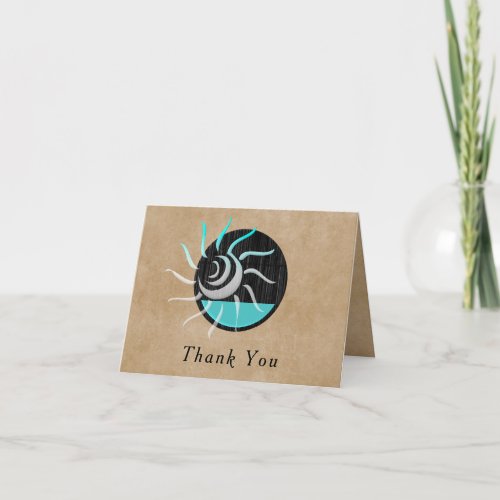 Simple Artistic Thank You Card with Sun Rays