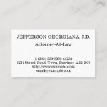 [ Thumbnail: Simple Attorney-At-Law Business Card ]