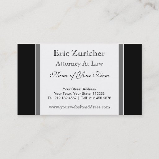 Customizable Simple Attorney at Law Business Card Template