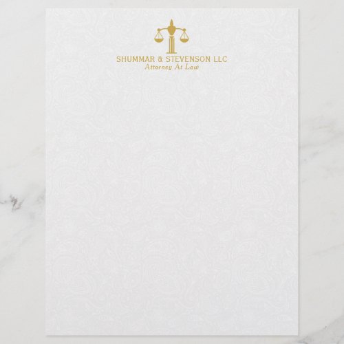 Simple Attorney At Law_Simple Gold Scale  Border Letterhead