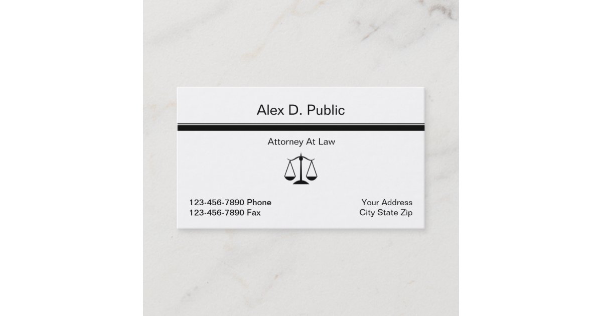 Simple Attorney Business Card