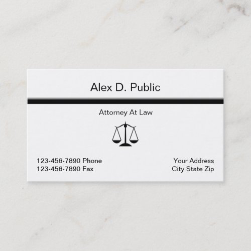 Simple Attorney Business Card