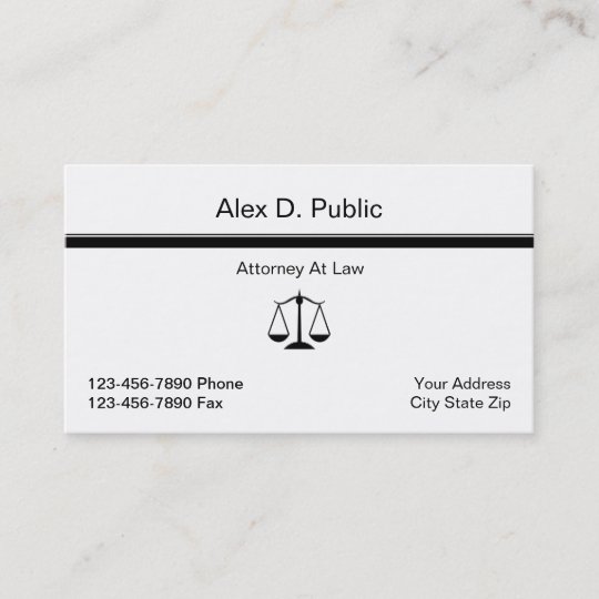 Simple Attorney Business Card | Zazzle.com