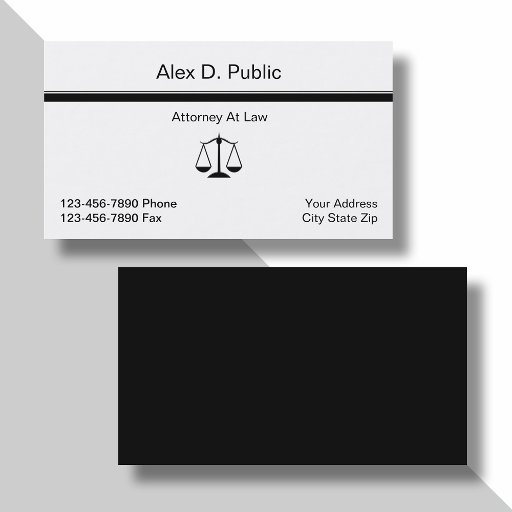 Customizable Simple Attorney Business Card