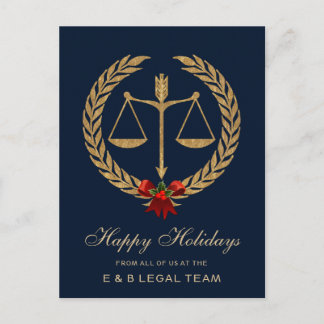 Simple Attorney Christmas Holiday Postcard
