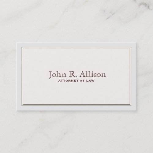 Simple Attorney Ivory with Border Business Card