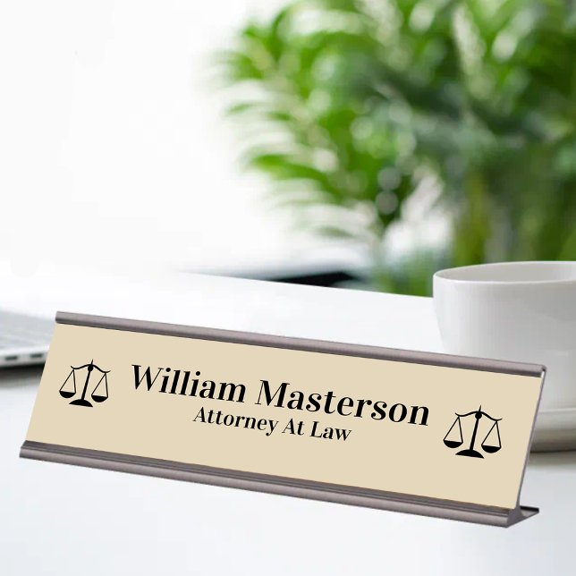 Simple Attorney Office Desk Plaque Name Plate (Creator Uploaded)