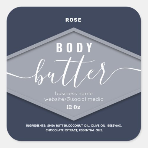 Simple attractive modern script body butter   squa square sticker