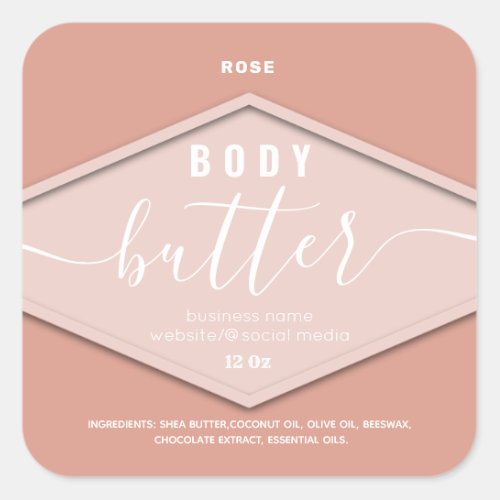 Simple attractive modern script body butter    square sticker