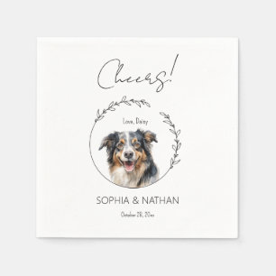 Simple Australian Shepherd Dog Wedding Cocktail  Napkins